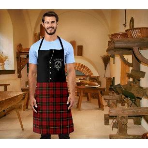 Wallace Clan Badge & Tartan Kilt Apron