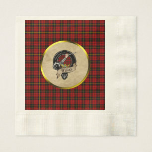 Wallace Clan Badge  & Tartan Napkin