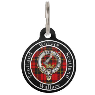 Wallace Clan Badge & Tartan Personalized People Pet Tag