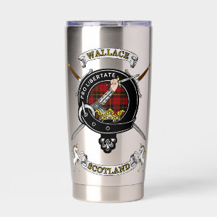 Wallace Clan Badge Tartan & Swords Insulated Tumbler