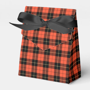 Wallace Clan Coral and Black Ancient Tartan Favour Box