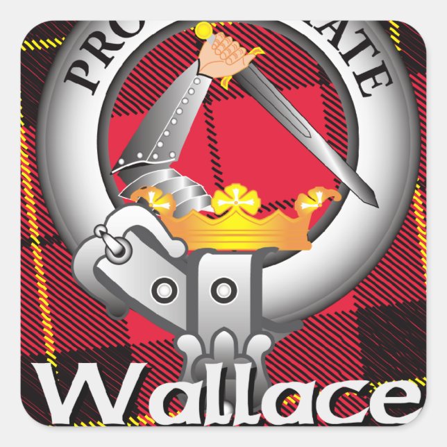 Wallace Clan Square Sticker (Front)