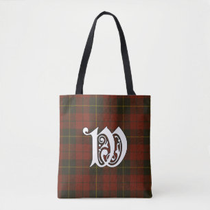 Wallace Clan Tartan Monogram Tote Bag