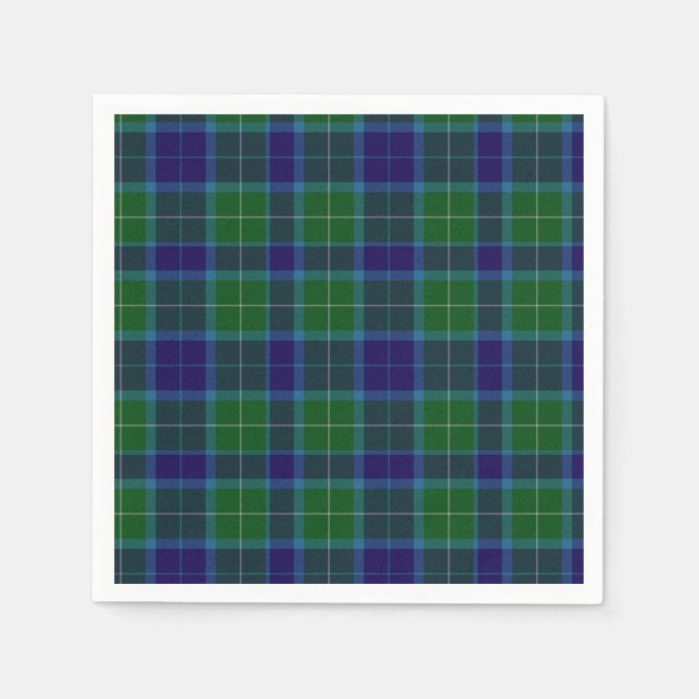 Wallace Clan Tartan Plaid Paper Napkins (Front)