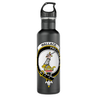 Wallace Coat of Arms  Family Crest  710 Ml Water Bottle