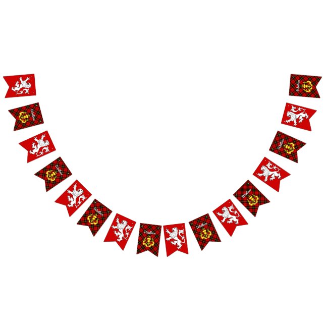 Wallace Coat of Arms Shield & Tartan  Bunting (All)