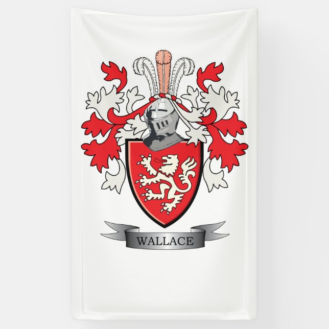Wallace Family Crest Coat of Arms Banner (Vertical)