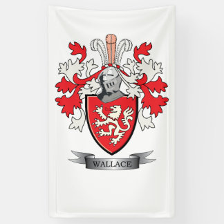 Wallace Family Crest Coat of Arms Banner