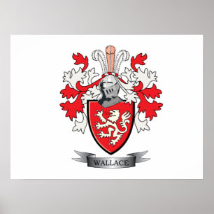 Wallace Family Crest Coat of Arms Poster