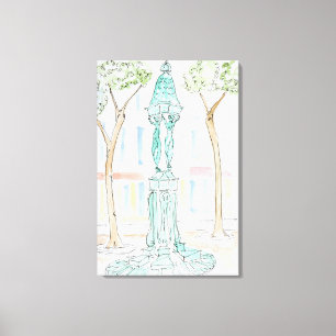 Wallace Fountain on Rue Brea   Paris, France Canvas Print
