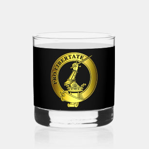 Wallace Gold Clan Badge Whiskey Glass