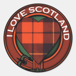 Wallace Heart Tartan design - I Love Scotland Classic Round Sticker