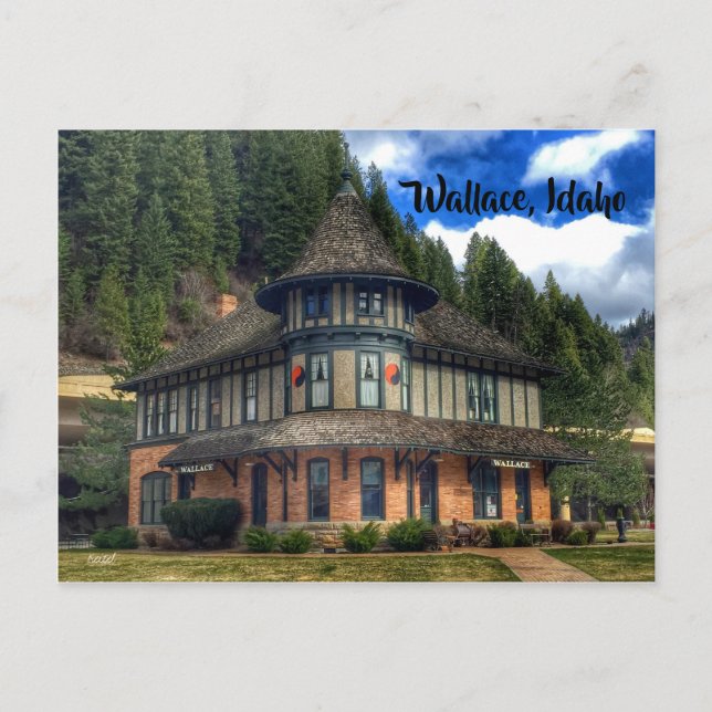 Wallace Idaho Depot Museum Postcard (Front)