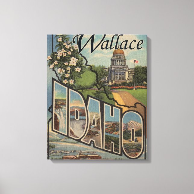 Wallace, Idaho - Large Letter Scenes Canvas Print (Front)