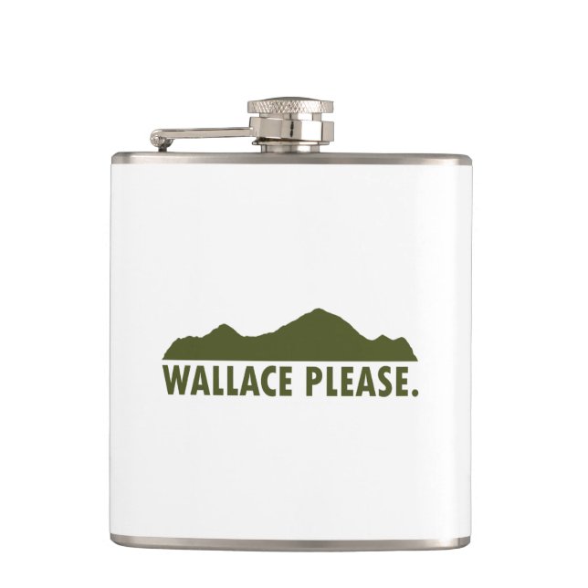 Wallace Idaho Please Hip Flask (Front)