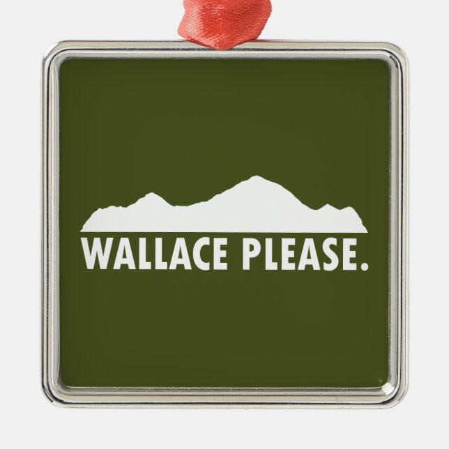 Wallace Idaho Please Metal Tree Decoration (Front)