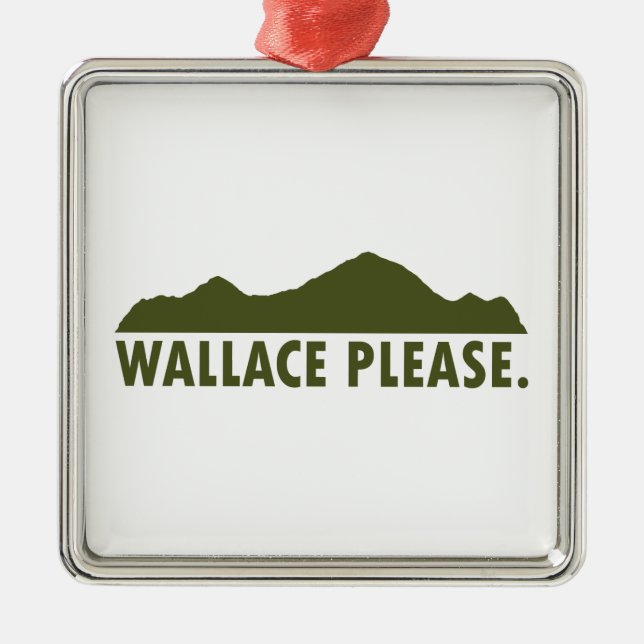 Wallace Idaho Please Metal Tree Decoration (Front)