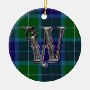 Wallace Plaid Monogram ornament