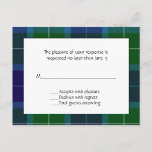 Wallace Plaid RSVP Card