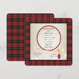 Wallace Red Tartan Garden Wedding Invitation