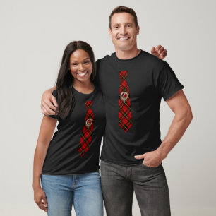 Wallace Scottish Clan Badge & Tartan Necktie T-Shirt