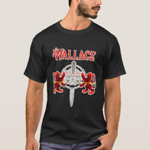 Wallace Scottish Clan Family Name Tartan Lion Swor T-Shirt