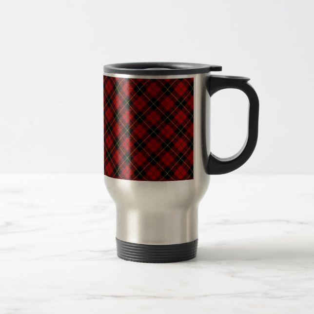 Wallace Scottish Clan Tartan Design Travel Mug (Right)