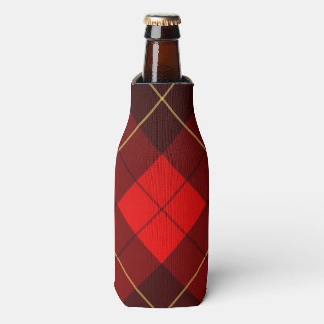 Wallace tartan background bottle cooler (Bottle Front)