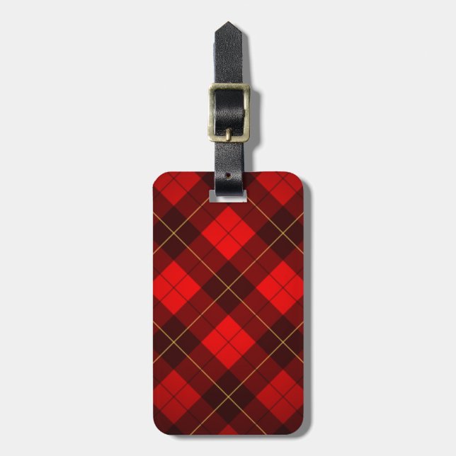 Wallace tartan background luggage tag (Front Vertical)
