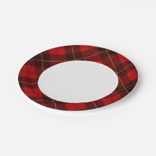 Wallace tartan background paper plate
