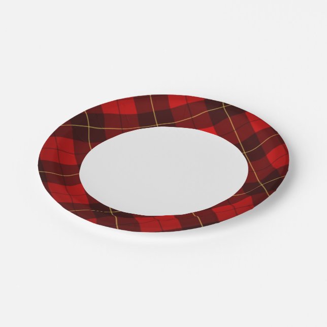 Wallace tartan background paper plate (Angled)