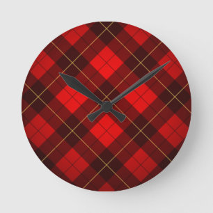 Wallace tartan background round clock