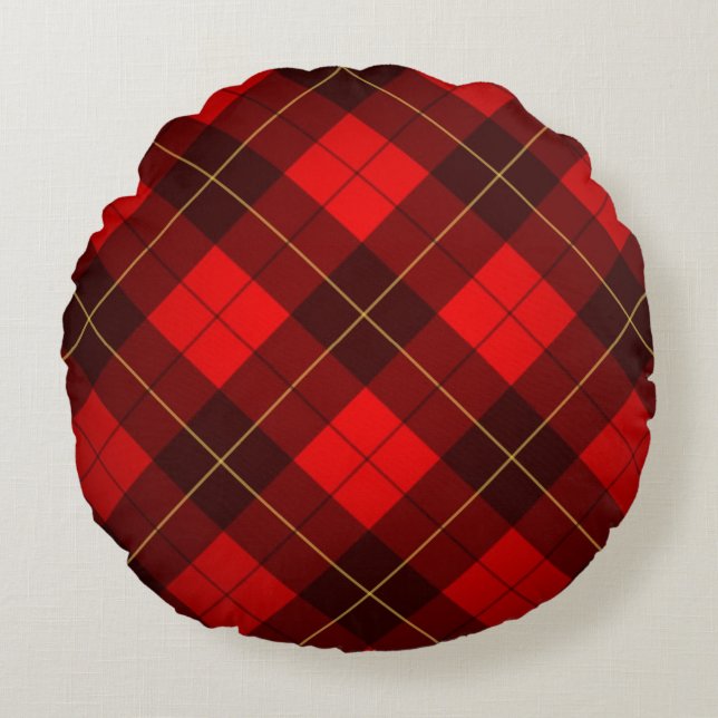 Wallace tartan background round cushion (Front)