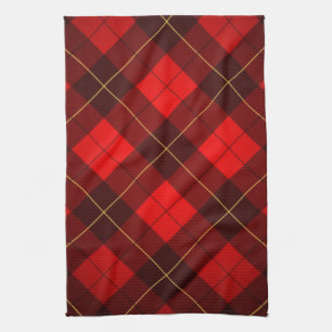Wallace tartan background tea towel