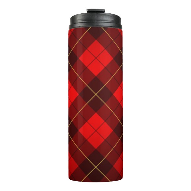 Wallace tartan background thermal tumbler (Front)