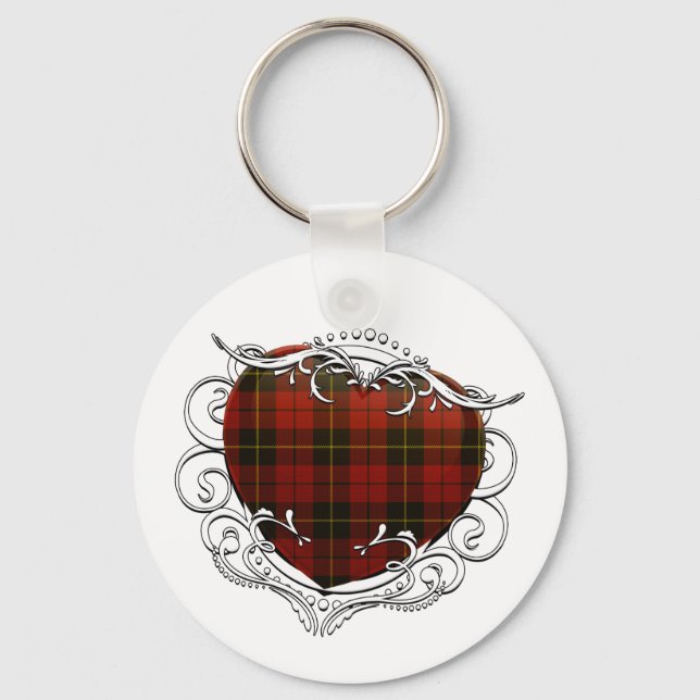 Wallace Tartan Heart Key Ring (Front)