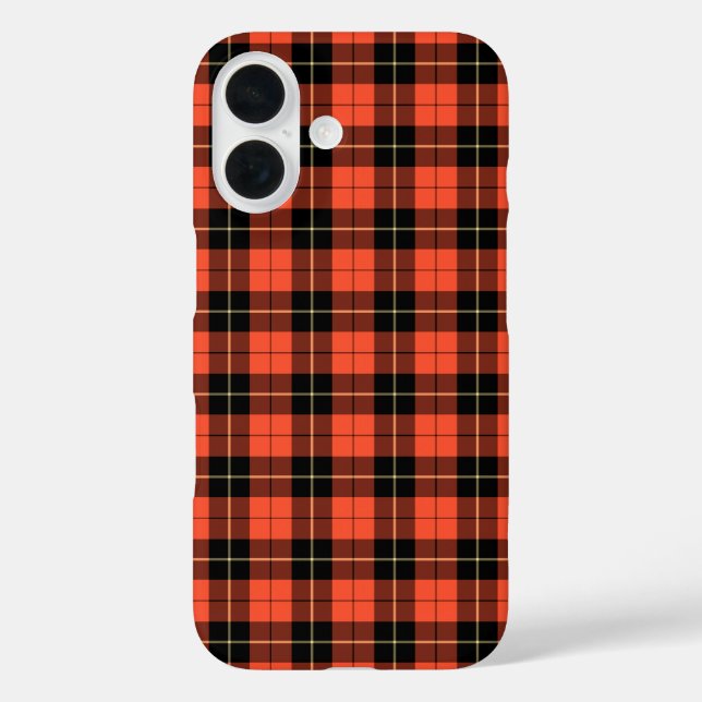 Wallace Tartan Orange and Black Plaid Case-Mate iPhone Case (Back)