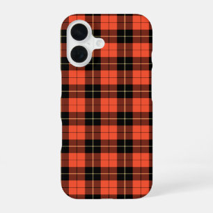 Wallace Tartan Orange and Black Plaid iPhone 16 Case