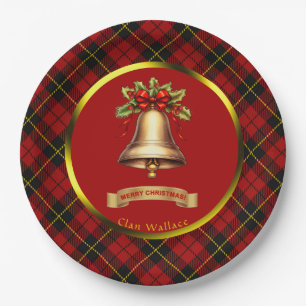Wallace Tartan Personalised Christmas Paper Plate