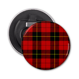 Wallace tartan red black plaid bottle opener