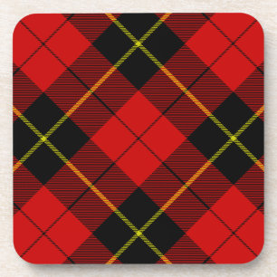 Wallace tartan red black plaid coaster