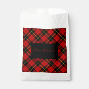 Wallace tartan red black plaid favour bags