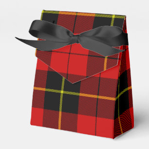 Wallace tartan red black plaid favour box