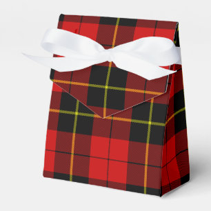 Wallace tartan red black plaid favour box