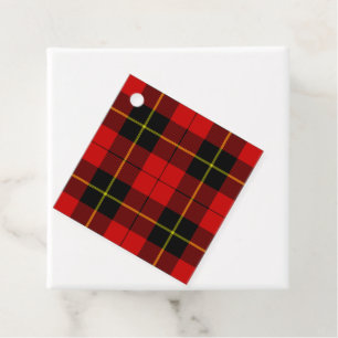 Wallace tartan red black plaid favour tags