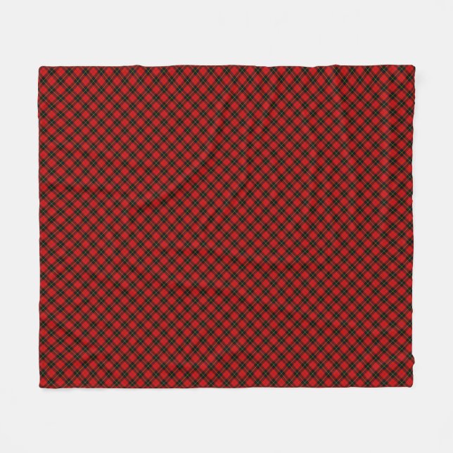 Wallace tartan red black plaid fleece blanket (Front (Horizontal))