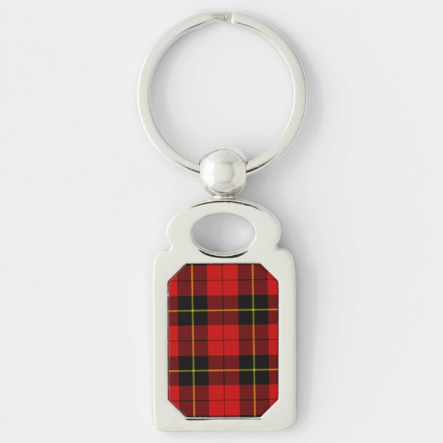 Wallace tartan red black plaid key ring (Front)