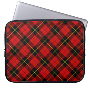 Wallace tartan red black plaid laptop sleeve