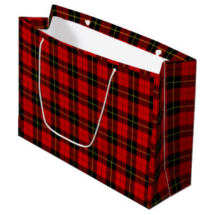 Wallace tartan red black plaid large gift bag