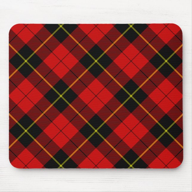 Wallace tartan red black plaid mouse mat (Front)